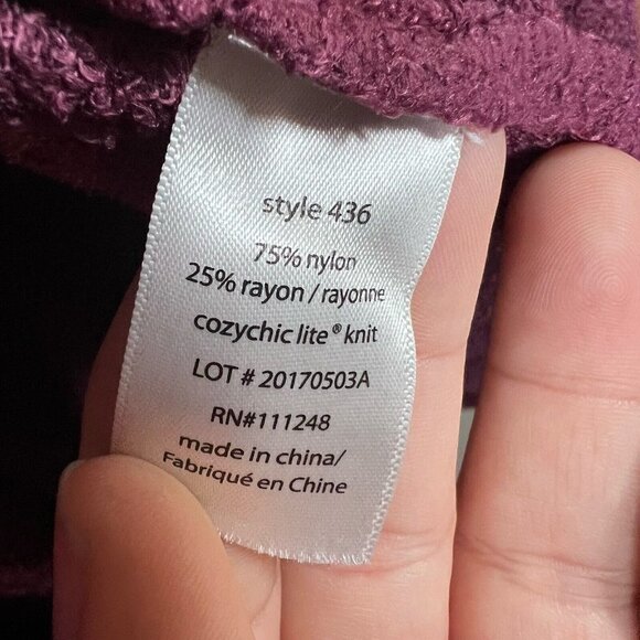 Barefoot Dreams CozyChic Lite Island Wrap Sweater Purple Size L/XL - Picture 7 of 10